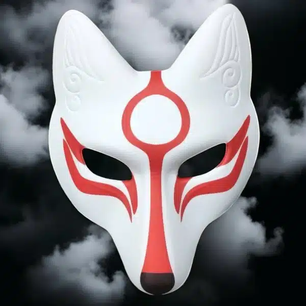 Masque-Japonais-Kitsune-Classique-Blanc