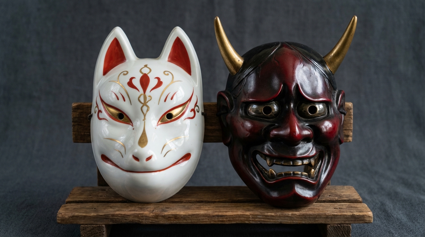 découvrez les différences entre le masque kitsune, symbole de ruse et de protection dans la culture japonaise, et le masque hannya, représentant la colère et la jalousie féminine dans le théâtre traditionnel noh.