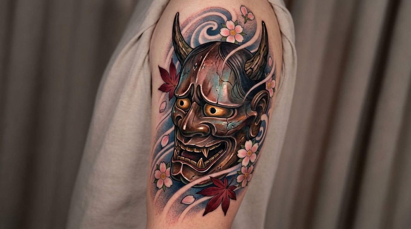 découvrez la signification profonde du masque hannya dans le tatouage japonais traditionnel, symbole de passion, colère et protection contre les mauvais esprits.
