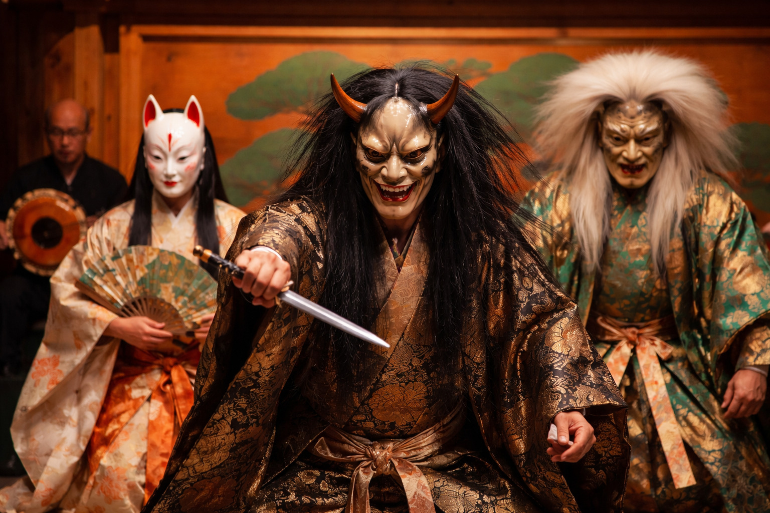 Fête de Gion à Kyoto , masque demons japonais